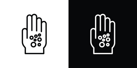 Rash hand icon filled flat sign concept for web design.
