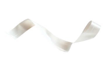 Curved, white ribbon,  smooth surface
