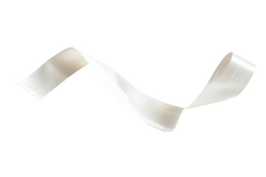 Curved, white ribbon,  smooth surface