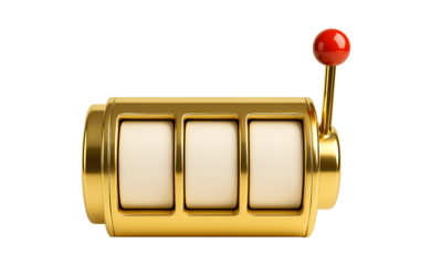 Vintage Gold Slot Machine with 777 Jackpot Display – Retro Casino Game Illustration