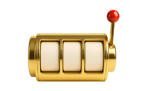 Vintage Gold Slot Machine with 777 Jackpot Display – Retro Casino Game Illustration