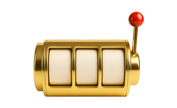 Vintage Gold Slot Machine with 777 Jackpot Display – Retro Casino Game Illustration