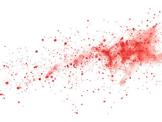 Abstract splatter of crimson paint