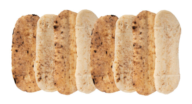 Focaccia flatbread isolated. Simple empty Afocaccia for panini, minimal Italian oblong bread