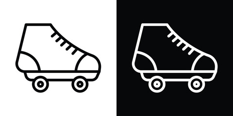 Roller skates icon filled flat sign concept for web design.