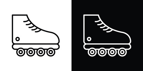 Roller skates icon filled flat sign concept for web design.