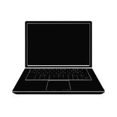 Laptop computer silhouette vector illustration