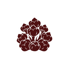 Stylized illustration of a cluster of hops