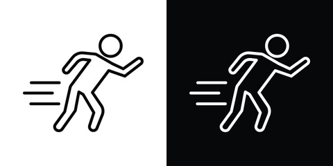 Running icon filled flat sign concept for web design.