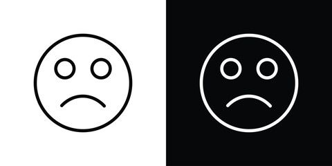 Sad icon filled flat sign concept for web design.