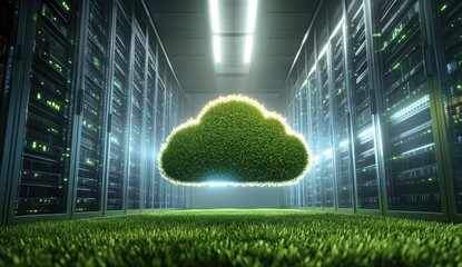Green cloud in server room