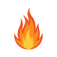 Fire flame icon silhouette vector illustration on white background.