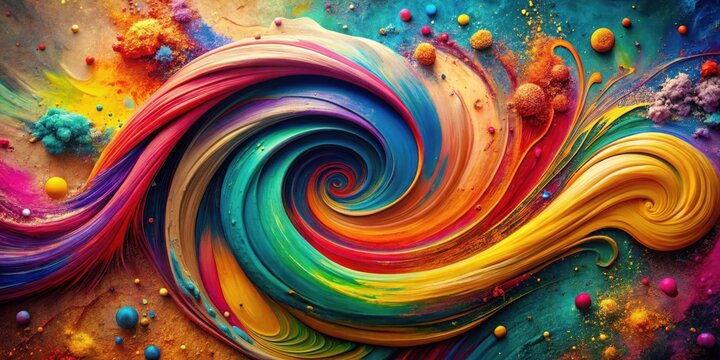 Vibrant Swirling Hues A Kaleidoscope of Color and Texture in Abstract Artistic Expression