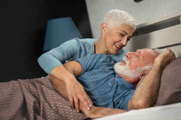 Senior couple have relaxing and love in retirement for bonding on weekend.