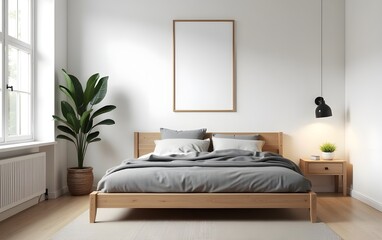 Elegant Modern Interior with Bed Centerpiece