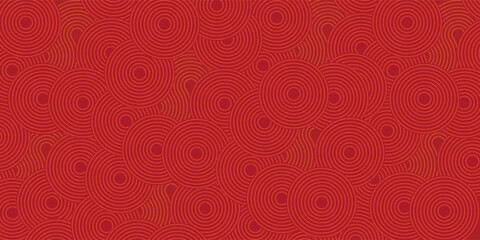 Japanese seamless pattern in oriental geometric traditional style. 3d festive ornament for lunar chinese new year decoration. Red and golden abstract asian vector creative motif. Vintage tiger.