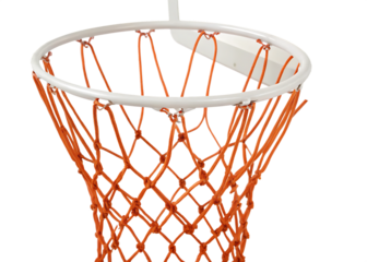  basketball-net-with-a-white-rim-and-orange-netting isolated on white background png, ai generated