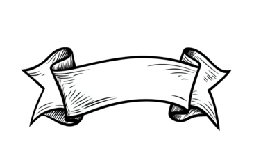 Hand-drawn vintage ribbon banner