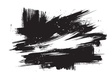 Abstract Black Swirling Brushstrokes

