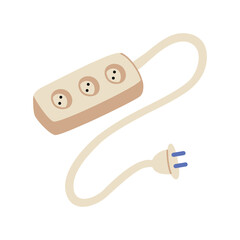Back to school hand drawn socket adapter vector illustration for education, online learning, reading book, school and courses. International education day, teachers day concept art.