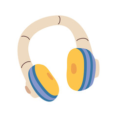 Back to school hand drawn headphones vector illustration for education, online learning, reading book, school and courses. International education day, teachers day concept art.