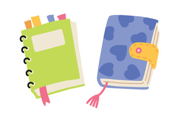 Back to school hand drawn notebook vector illustration for education, online learning, reading book, school and courses. International education day, teachers day concept art.