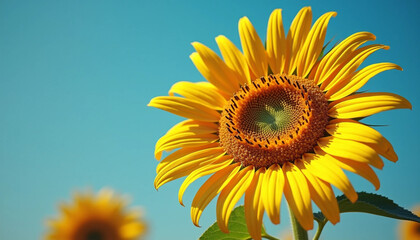 Obraz premium sunflower on blue sky