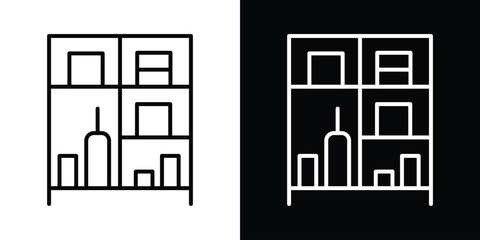 Shelves Storage icon filled flat sign concept for web design.