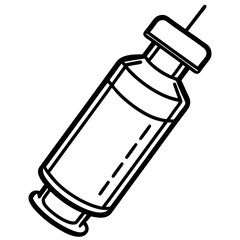 Minimalist Vaccine Vial Outline Icon