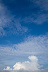 二種類の雲がある青空（縦位置）