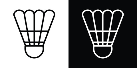 Shuttlecock icon filled flat sign concept for web design.