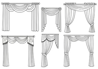 Illustrative Guide to Various Curtain Styles Window Coverings Drapes and Interior Design Elements for Home Decor Aesthetics and Enhancements