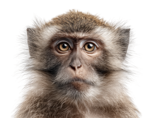 An intimate portrayal of a monkey with a focused gaze, with fine details and textures of its face and fur