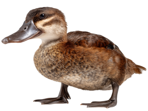 A charming portrait of a brown duck with distinct features and beautiful plumage