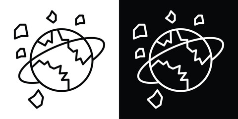 Space junk icon filled flat sign concept for web design.