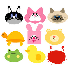 animals set doodle art illustration 