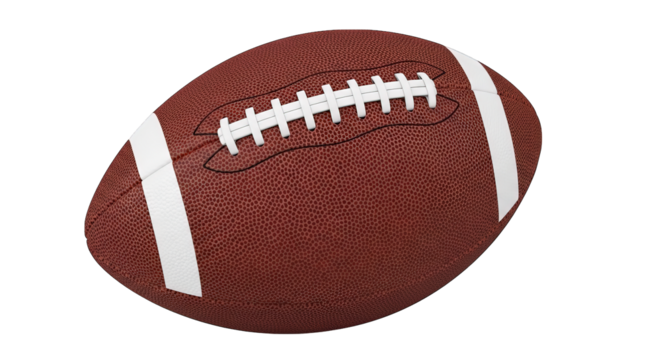 American Football Ball Closeup View
