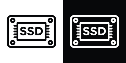 SSD icon filled flat sign concept for web design.