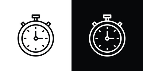 Stopwatch icon filled flat sign concept for web design.