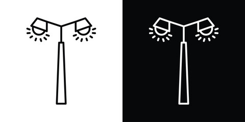 Street light icon filled flat sign concept for web design.