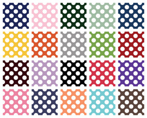 Colorful Polka Dot Pattern Bundle – Seamless White Dots on Multicolor