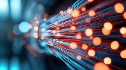 An abstract representation of motion depicting streaks of light in vibrant colors, creating a visual experience that evokes feelings of speed, energy, and innovation.