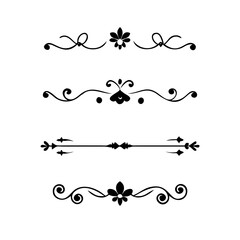 Set of Vintage decorative lines. text dividers. Line border. Lines separators, Borders, Vintage dividers, Underline elements. Vector illustration
