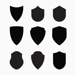 Collection of Shield Silhouettes for Badges and Emblems color