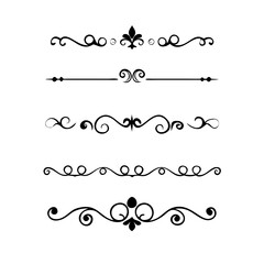 Set of Vintage decorative lines. text dividers. Line border. Lines separators, Borders, Vintage dividers, Underline elements. Vector illustration
