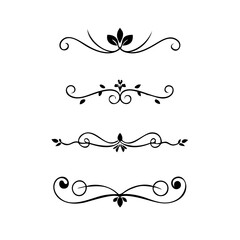 Set of Vintage decorative lines. text dividers. Line border. Lines separators, Borders, Vintage dividers, Underline elements. Vector illustration
