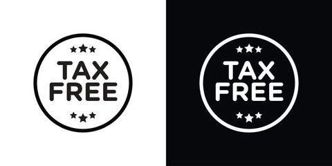 Tax free icon filled flat sign concept for web design.