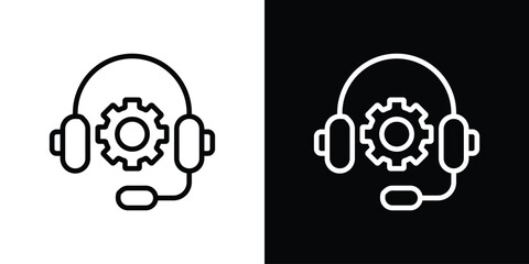 Technical support icon filled flat sign concept for web design.