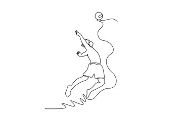 Holiday at the beach concept. Single line draw design. Vector graphic illustration