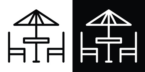 Terrace cafe icon filled flat sign concept for web design.